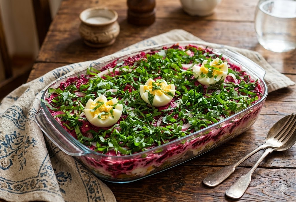 Kartoffel- und Gemüsesalat mit Mayonnaise