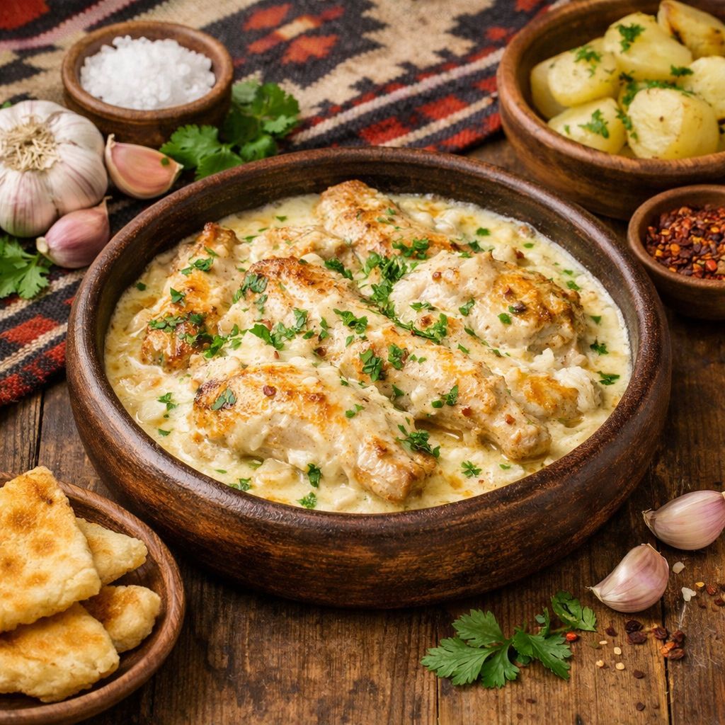 Georgische Spezialität: Tschmeruli aus Ratscha