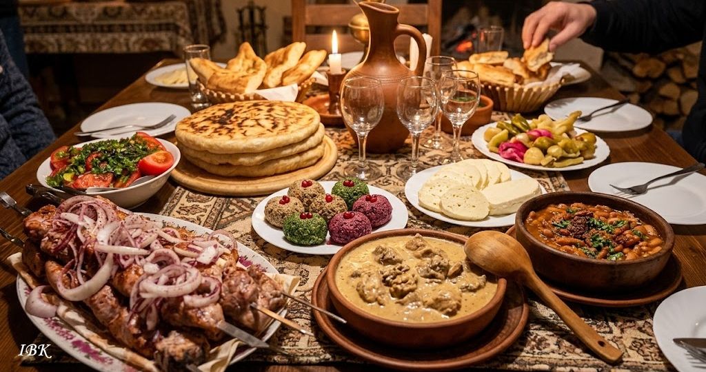 Georgische Tafel - Supra mit traditionellen Gerichten